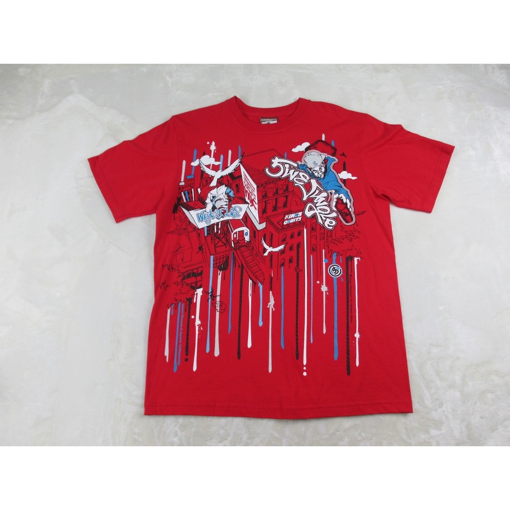 5ive Jungle Shirt Mens Large Red Logo Bronx‎ Queens New York Hip Hop Casual
